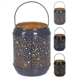 Pets Place Homestyle Theelichthouder Met Hendel - Decoratie - 10x10x13 cm Blauw aanbieding