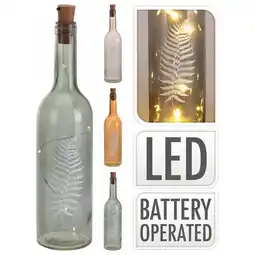 Pets Place Homestyle Fles Glas Met 6led - Verlichting - 7x7x32 cm 3 Assorti aanbieding