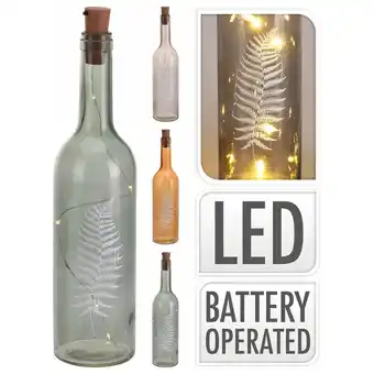 Pets Place Homestyle Fles Glas Met 6led - Verlichting - 7x7x32 cm 3 Assorti aanbieding