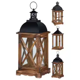 Pets Place Homestyle Lantaarn Hout - Kerstversiering - 16.5x16.5x41 cm Bruin aanbieding