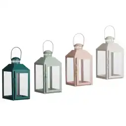 Pets Place Mica Decorations Steffano Lantaarn Pastel - Decoratie - 13x12x25 cm Wit Roze Groen aanbieding