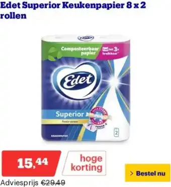 Bol.com Edet Superior Keukenpapier 8 x 2 rollen aanbieding