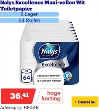 Bol.com Nalys Excellence Maxi-vellen Wit Toiletpapier aanbieding