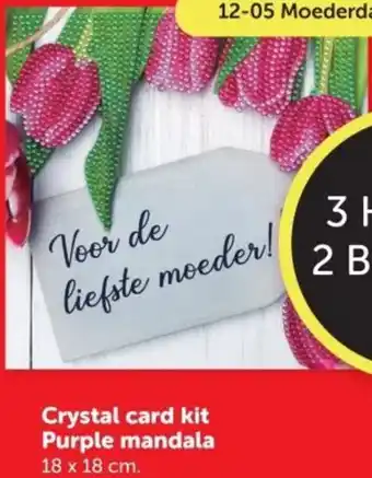 Boekenvoordeel Crystal card kit Purple mandala 18 x 18 cm aanbieding