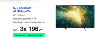 DirectSale Sony KD49X7055 4K HD Smart TV aanbieding