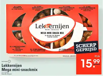 Sligro Lekkernijen mega mini snackmix doos 96 x 20 gram aanbieding