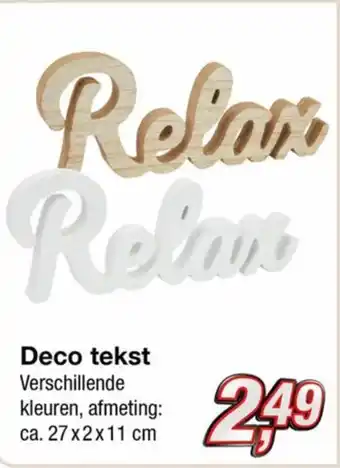 Kik Deco tekst 27 x 2 x 11 cm aanbieding