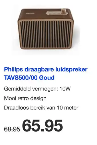 DirectSale Philips draagbare luidspreker TAVS500/00 Goud aanbieding