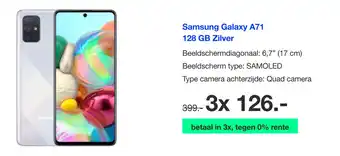 DirectSale Samsung Galaxy A71 128 GB Zilver aanbieding