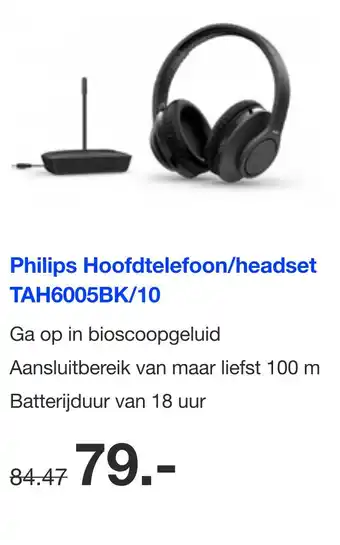 DirectSale Philips Hoofdtelefoon/headset TAH6005BK/10 aanbieding