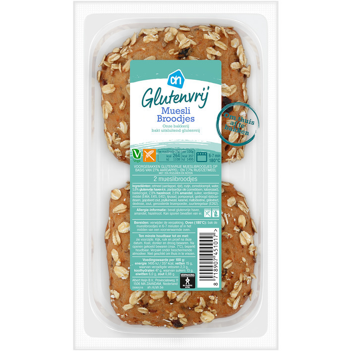 AH Glutenvrij Mueslibroodjes aanbieding bij Albert Heijn