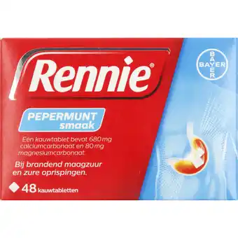 Albert Heijn Rennie Pepermunt kauwtabletten aanbieding