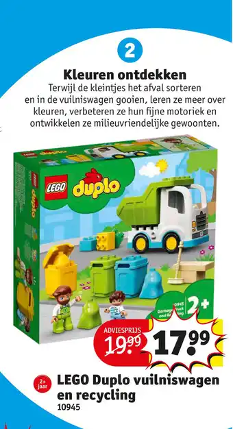 Kruidvat LEGO Duplo vuilniswagen en recycling 10945 aanbieding