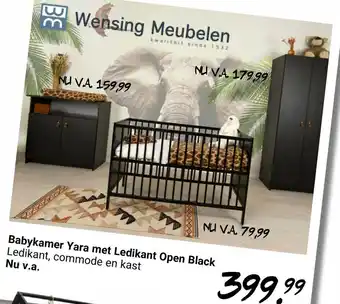 Van Asten BabySuperstore Wensing Meubelen Bebykamer Yara met ledikant Open black aanbieding