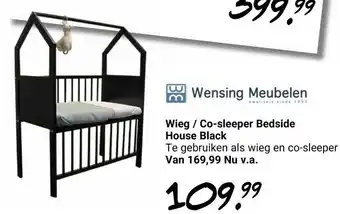 Van Asten BabySuperstore Wensing Meubelen Wieg/Co-sleeper Bedside House zwart aanbieding