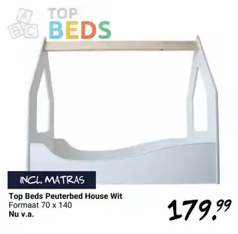 Van Asten BabySuperstore Top Beds Peuterbed House wit 70*140 cm aanbieding