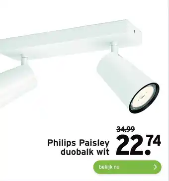 GAMMA Philips Paisley duobalk wit aanbieding