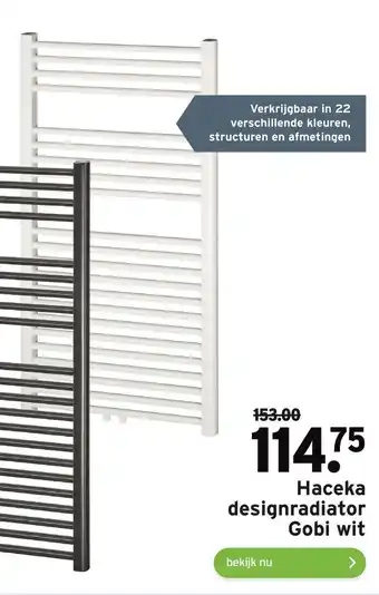 GAMMA Haceka designradiator Gobi wit aanbieding