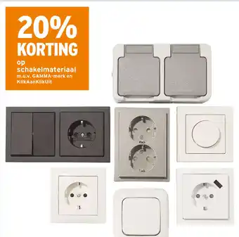 GAMMA 20% korting op schakelmateriaal aanbieding