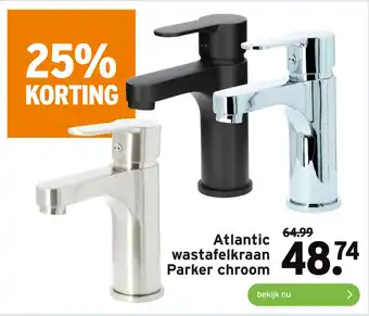 GAMMA Atlantic wastafelkraan Parker chroom aanbieding