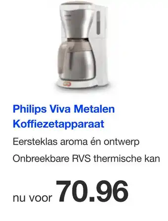 DirectSale Philips Viva Metalen Koffiezetapparaat aanbieding