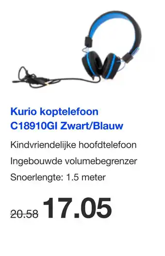 DirectSale Kurio koptelefoon C18910GI Zwart/Blauw aanbieding