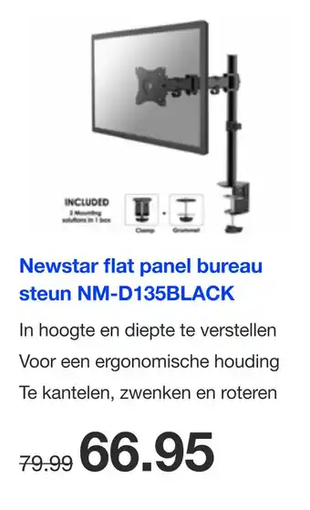 DirectSale Newstar flat panel bureau steun NM-D135BLACK aanbieding