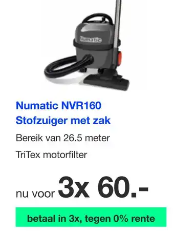 DirectSale Numatic NVR160 Stofzuiger met zak aanbieding