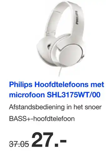 DirectSale Philips Hoofdtelefoons met microfoon SHL3175WT/00 aanbieding