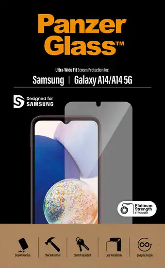 Coolblue PanzerGlass Ultra-Wide Fit Samsung Galaxy A14 4G/5G Screenprotector Glas aanbieding