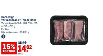 Makro Horecalijn varkenshaas of -medaillons aanbieding