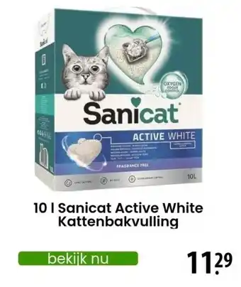 Zooplus 10 l Sanicat Active White Kattenbakvulling aanbieding