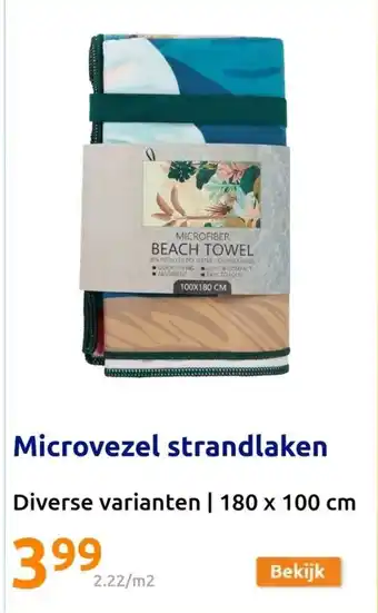 Action Microvezel strandlaken aanbieding