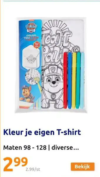 Action Kleur je eigen T-shirt aanbieding