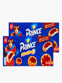 Flink LU Prince MiniStars Koekjes Melkchocolade 5 x 37,4g 2x aanbieding