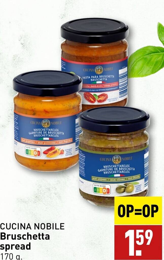 CUCINA NOBILE Bruschetta spread 170g aanbieding bij ALDI