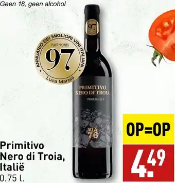 ALDI Primitivo Nero di Troia, 0.75L aanbieding