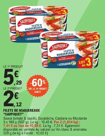 Lidl FILETS DE MAQUEREAUX SAUPIQUET aanbieding