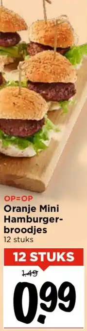 Vomar Voordeelmarkt Oranje Mini Hamburger Broodjes aanbieding