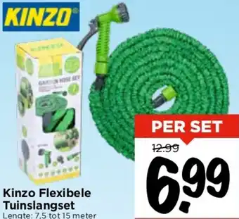 Vomar Voordeelmarkt Kinzo Flexibele Tuinslangset aanbieding