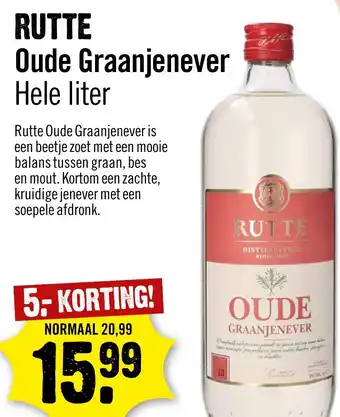 Dirck 3 RUTTE Oude Graanjenever Hele liter aanbieding