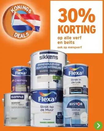 GAMMA op alle verf en beits ook op mengverf aanbieding