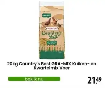 Zooplus 20kg Country's Best GRA-MIX Kuiken- en Kwartelmix Voer aanbieding