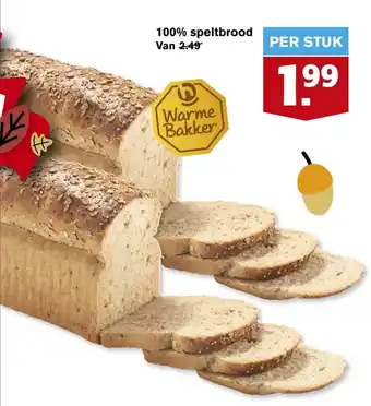 Hoogvliet 100% speltbrood aanbieding