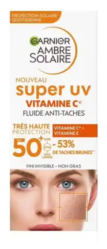 De Online Drogist Garnier Ambre Solaire Super UV - Vitamine C* Anti-Pigmentvlekken Fluid SPF 50+ aanbieding
