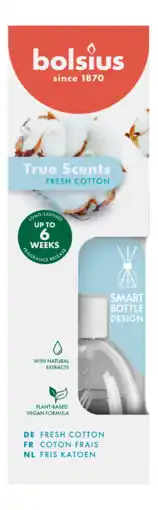De Online Drogist Bolsius True Scents Fris Katoen Geurstokjes aanbieding