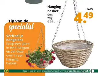 GroenRijk Hanging Basket 30cm aanbieding