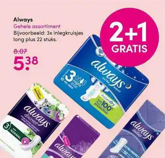 DA Always 2+1 Gratis aanbieding