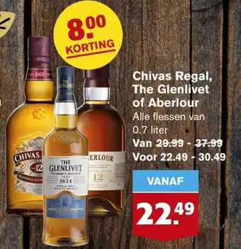 Hoogvliet Chivas Regal, The Glenlivet of Aberlour aanbieding