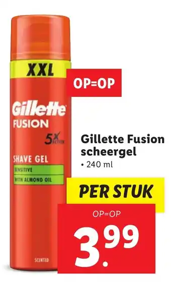 Lidl Gillette Fusion scheergel aanbieding